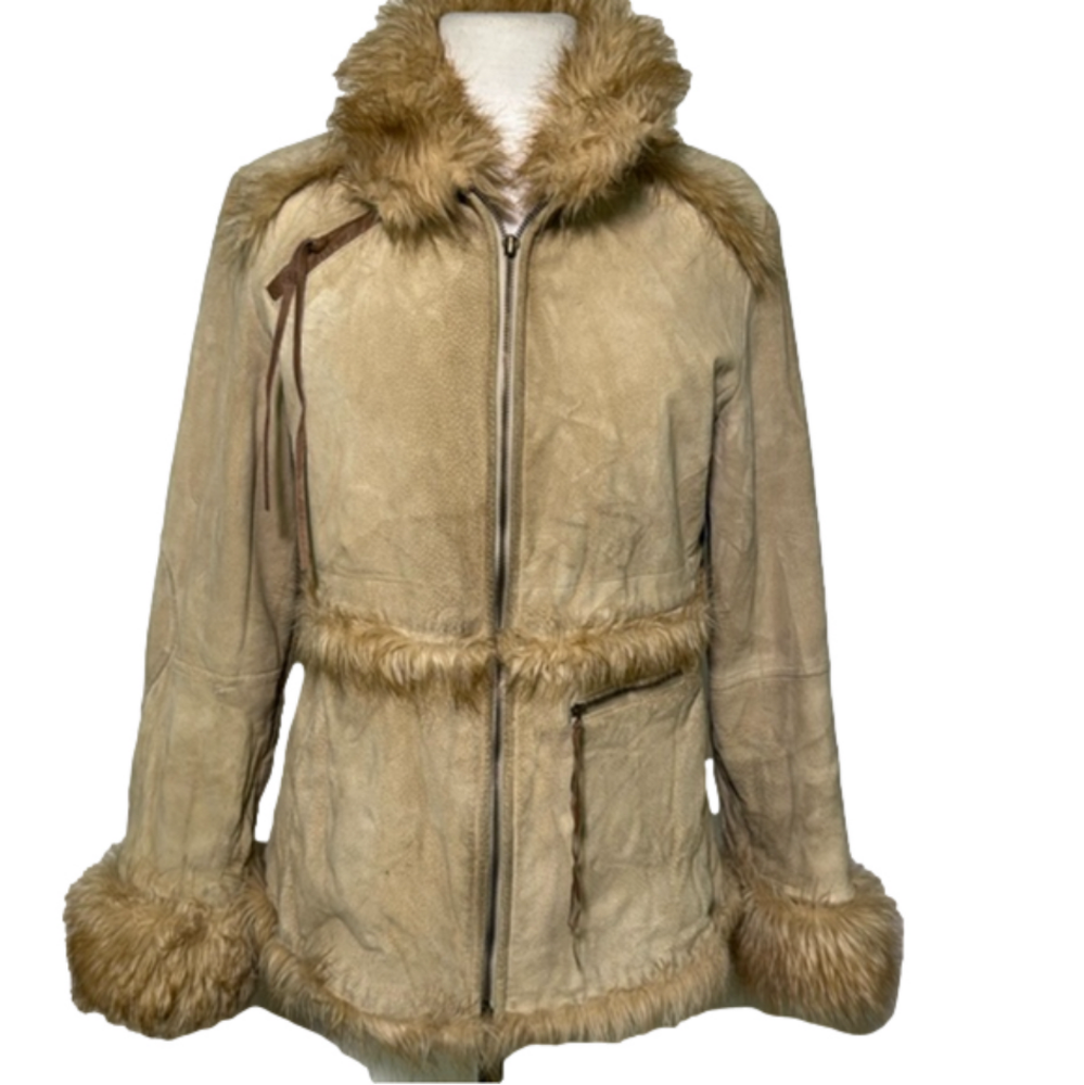 Retro Suede Penny Lane Jacket Nevada Vintage Boho Size 10-12